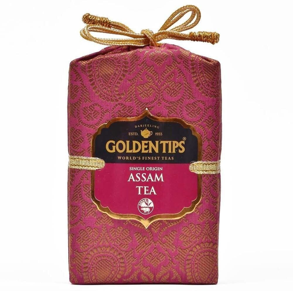 Golden Tips Pure Assam Black Tea Loose Leaf Brocade Bag (200 Gram , 100 cups)