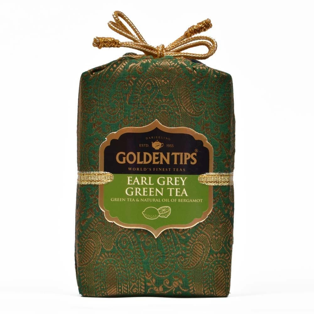 Golden Tips Earl Grey Green Tea Loose Leaves Brocade Bag (100 Gram , 50 cups)