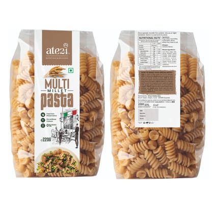 Whole wheat fusilli Pasta combos- 100% natural, steam baked, fresh vegetable pulp, No preservatives, added color, stabalisers