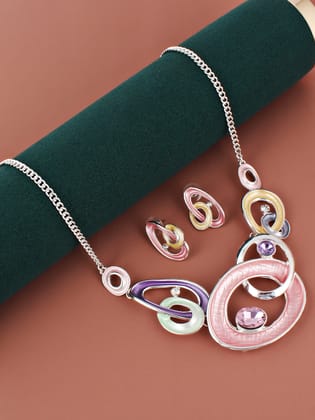 LUCKY JEWELLERY Fashion Jewelry for Women & Girls Necklace Set|Multi Color Necklace With Earrings|Birthday Gift for Women Anniversary Gift for Wife Valentine Gift for Girls (480-CHSM1-1167-MT)