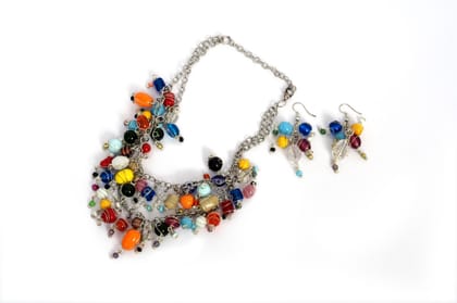 Multi Shape Glass Bead Necklace