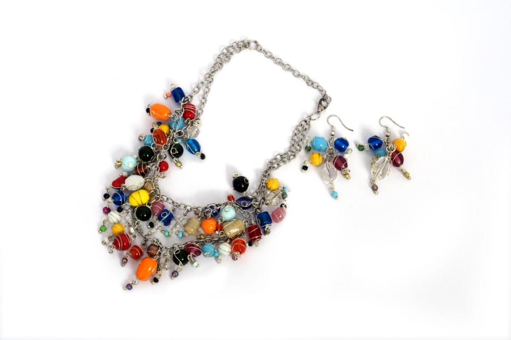 Multi Shape Glass Bead Necklace