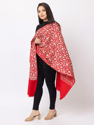 Toosh Moda  Women’s Stole/Shawl for Winters, fine wool, Stylish Embroidery stole for ladies(Red100*200) "