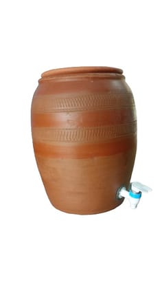 Handmade Earthen Clay Water Pot  with Lid