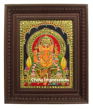 Chola Impressions Traditional Lord Ganesh Tanjore Painting