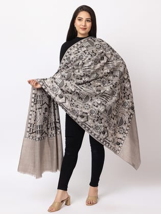 "Toosh Moda  Women’s Stole/Shawl for Winters,fine wool,Stylish Embroidery stole for ladies(Grey100*200) "