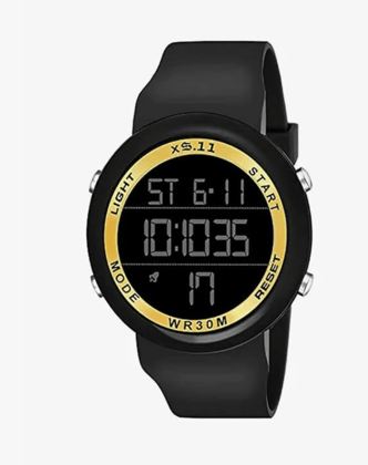 Granny's Love Bold Elegance Men's Black and Golden Sports Watch