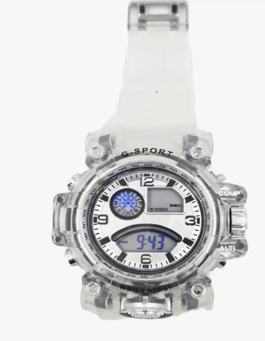 Granny's Love Men's Silver Transparent Rugged Style Watch