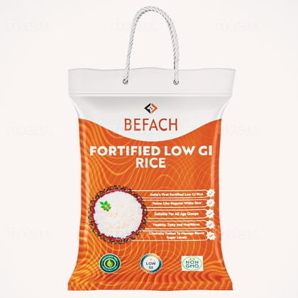 Befach - Fortified Low GI Rice | Certified by National Institute of Nutrition | Low Sugar | No Pesticides, Non GMO, Perfect for Diet & Diabetic People