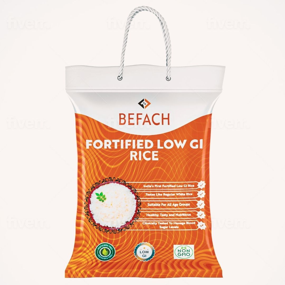 Befach - Fortified Low GI Rice | Certified by National Institute of Nutrition | Low Sugar | No Pesticides, Non GMO, Perfect for Diet & Diabetic People