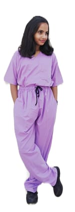 Scrub Suit | 5-Pockets Scrub | Lilac Color | Unisex Pattern | Set Of Upper & Bottom | Comfortable | Durable | Best Fitted For Medical Professionals