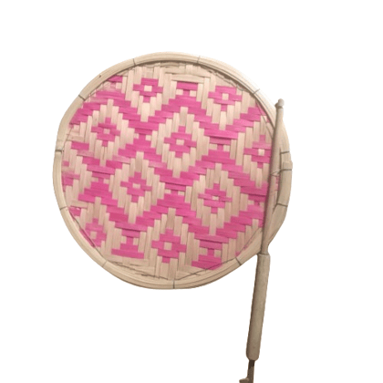 Bamboo Round Shape Rotating Hand Fan