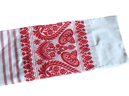 Traditional Assamese Cotton Fulam Gamusa