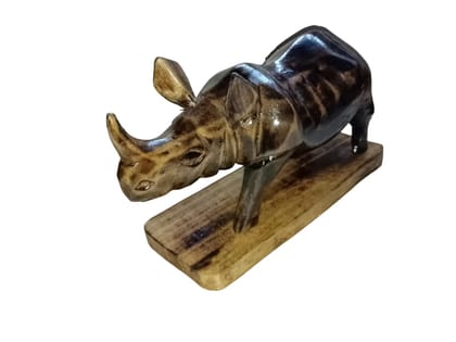 Rhino Wooden Showpiece