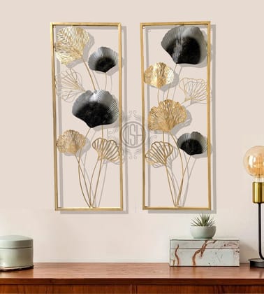 Metal Wall Art Handcrafted Wall Sculpture Set Of-2 Multicolour Perfect For Living Room Bedroom Home Hotel Decoration.