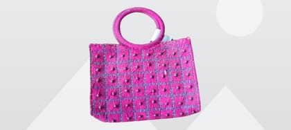 Women Handcrafted Pink Handbag