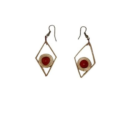 Bamboo and Red Chandan Seeds Jewelry set