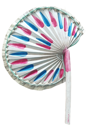 Self Design Brown Hand Fan