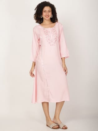 Ethnic Motifs Embroidered Straight Kurta