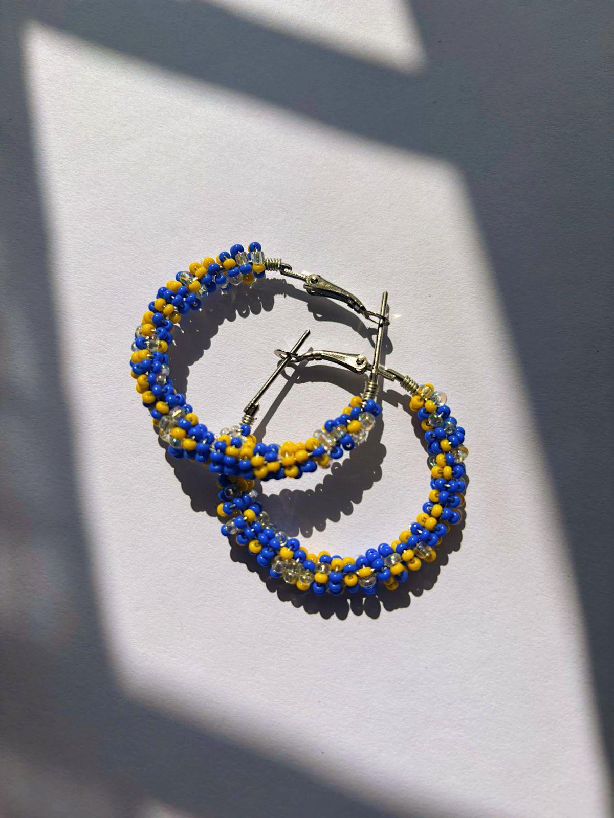 Multicolor Beaded Handmade Hoop Earrings