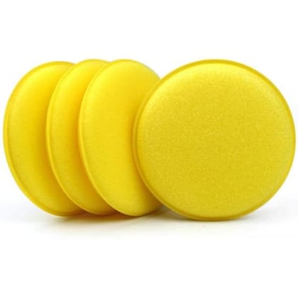 UNIESHINE Car Polish Sponge - Multipurpose Foam Wax Applicator Pad for Detailing Bike and Car Dashboard - Soft, Round Pads for Clean and Shine | Pack of 4