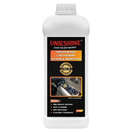 UNIESHINE Concentrated Car Interior Cleaner - 1L | 5X to 7.5X Dilution Formula for upto 7.5 Liters Solution | Carpet & Upholstery Cleaner Concentrate - Ideal for Car Interiors, Plastic, Vinyl, Leather