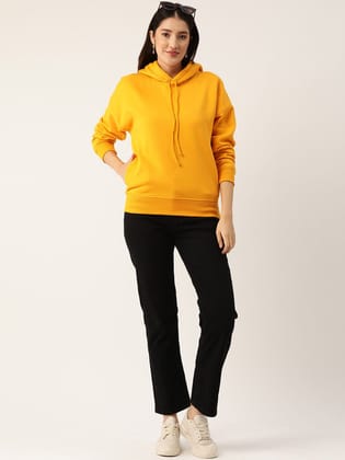 Yellow Hooded Fleece Sweatshirt