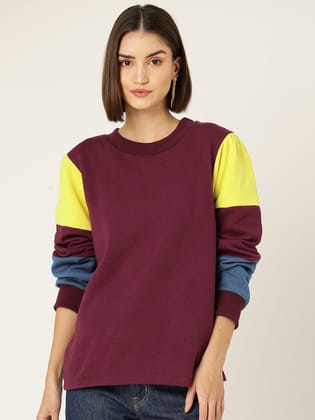 Colour Blocked Fleece Sweatshirt