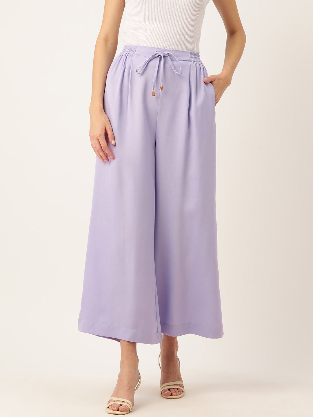 Rue Collection Relaxed Loose Fit High-Rise Pleated Culottes