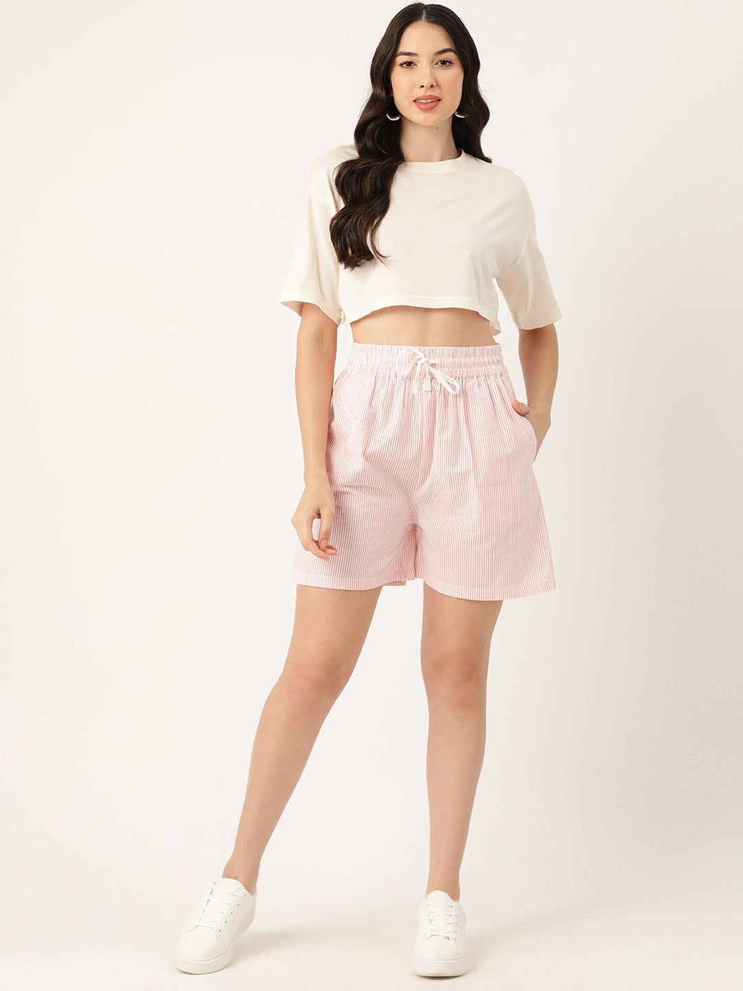 Women Striped Regular Shorts