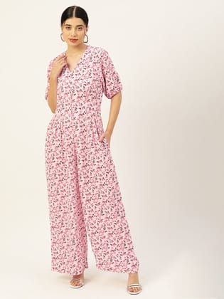 Multicoloured Printed Basic Jumpsuit