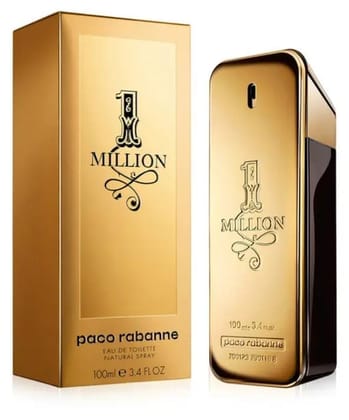 Paco Rabanne 1 Million Eau de Toilette for Men, 100ml/3.4 fl oz - Woody, Spicy, and Sensual Fragrance