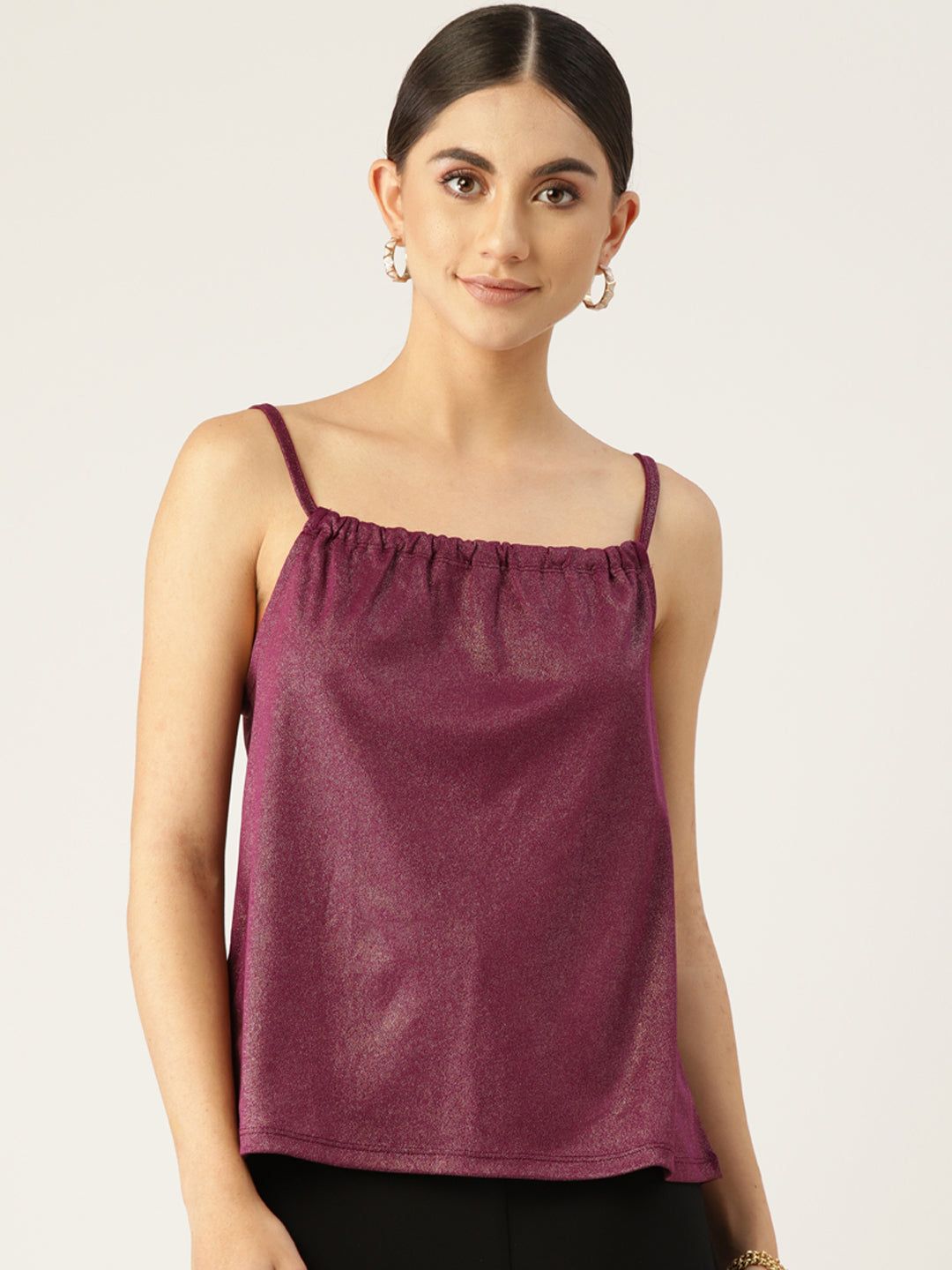 Purple Shoulder Strap Top