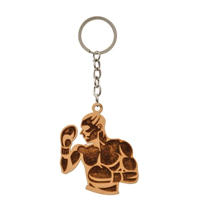 Fighter Wooden Keyring