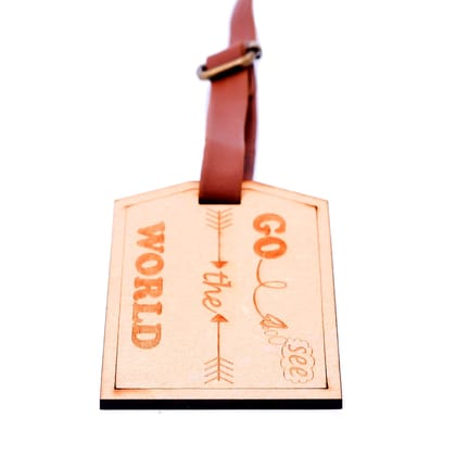 Go See The World - Engraved Bag Tag