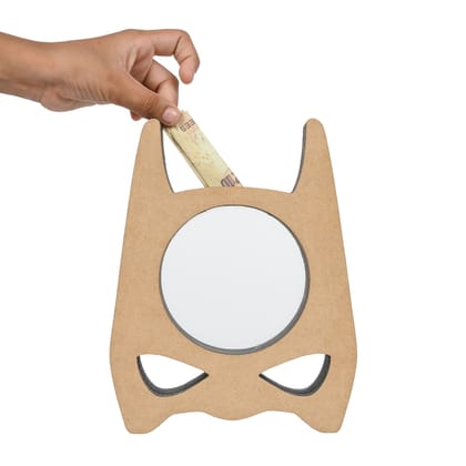 Bat Man Shape Wooden Money Bank | Piggy Bank