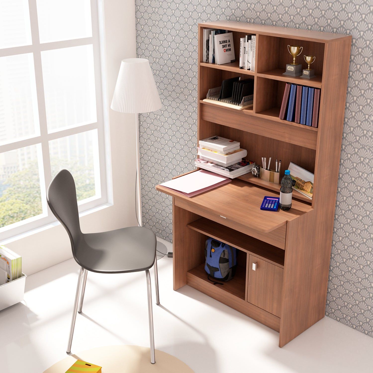 SPACEWOOD STUDY TABLE ACHIEVER RIGATO WALNUT