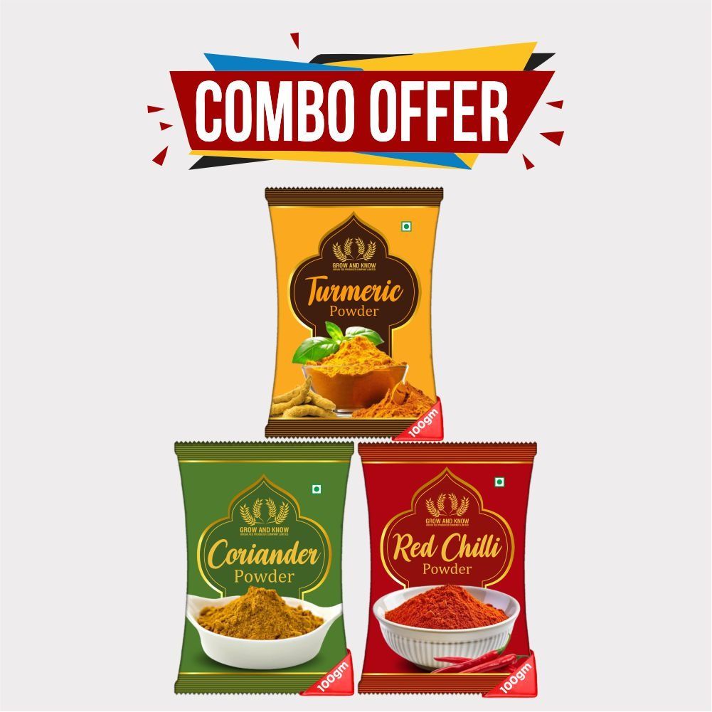 Combo Pack of Haldi, Dhaniya and Mirchi Powder