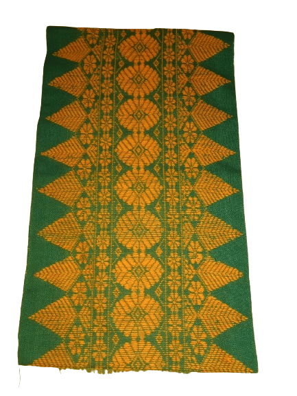 Aronai- Assamese Bodo Traditional Handwoven Ethnic Dress (MUFFLER/SCARF) Color : Green