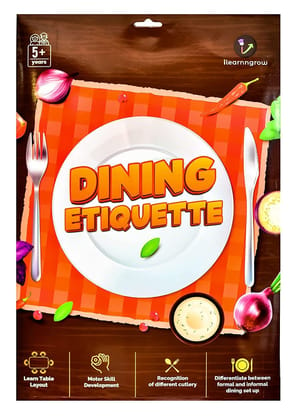 Planet of Toys Dining Etiquettes Sheets for Kids Made by Rewritable Paper Learning Kit for 4-8 Years Kids (Dinning)