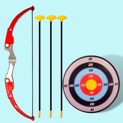 Planet of Toys Archery Set for Kids 3 to 12 Years Bow and Arrow for Kids Boys & Girls (Grey) 1 Bow, 3 Arrow & 1 Target Board for Kids