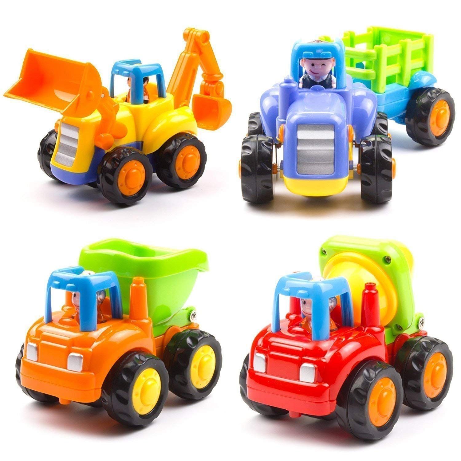 Planet of Toys Mini Friction Powered Construction Vehicles Toys for Kids