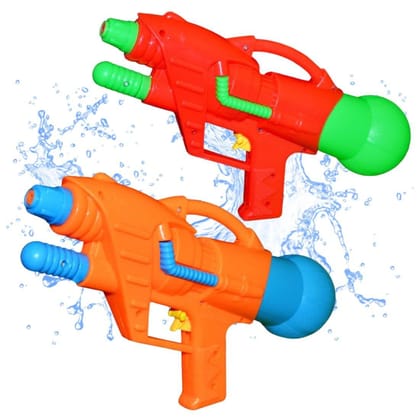 Holi Pichkari Water Gun High Pressure Water Gun for Kids with Detachable Tank for Summer Pool Party, Beachs, Holi Festivel 30-Cm (Orange+RED)