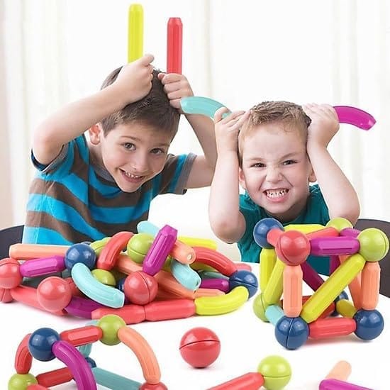 Magnetic Stick Building Blocks Set Toys for Kids | Creative Stacking Toys Magnetic Sticks and Balls, Educational Magnet Building Blocks 3+ Year Old Toys