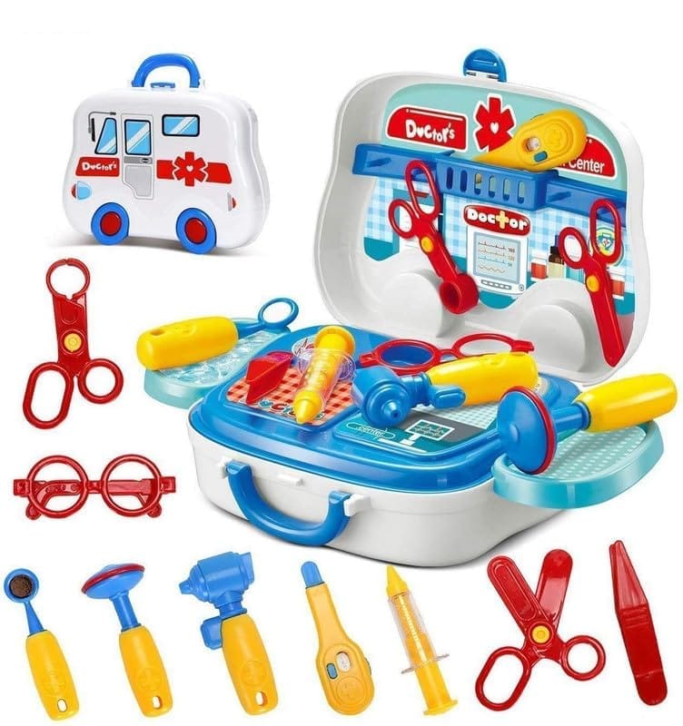 Planet Of Toys Doctor Play Sets for Boys/Girls/Kids Doctor Kit Toys with Suitcase, Non-Toxic Material , Multicolor