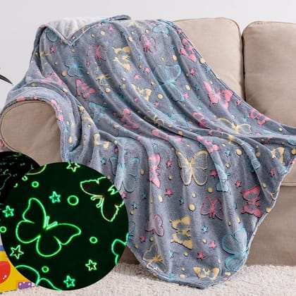 Glow in Dark Blanket for Kids Girls & Boys & Cozy Warm Blanket for Babys | Super Soft Microfiber, Soft, Breathable, Non Toxic, Warm Kids Printed Blanket