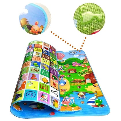 Planet of Toys Extra Large Reversible Baby Play Mat, BPA Free Learning & Crawling Foldable Foam Mat (Multicolor) 6ft x 5ft