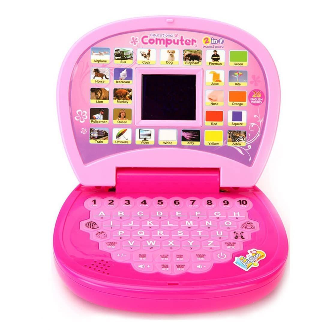 Educational Mini Laptop Computer for Kids Boys Girls - Learning Alphabet and Numbers with LED Display and Music