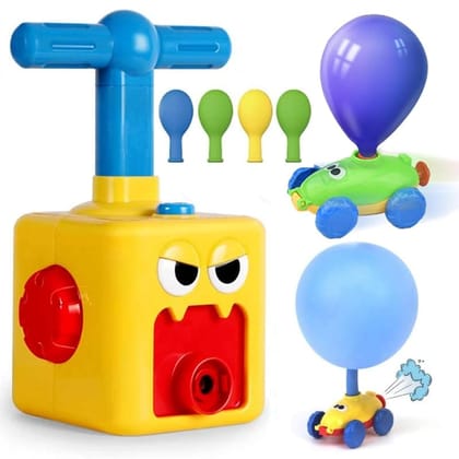 Planet of Toys Balloon Launcher Car Toy Set for Kids | Powered Car Racers Party Supplies | Educational Science STEM Toys with Manual Balloon Pump for Kids Boys Girls