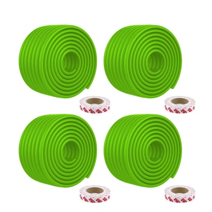 Safe-O-Kid' (Set of 4), Soft Cushioned 6.4 Ft / 2 Mtr Multi Functional Edge Guards with Strong 3M Adhesive, Safety for Sharp Edges for Babies- Grass Green